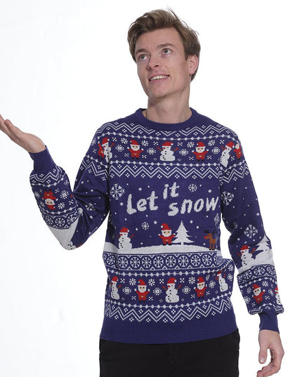 Weihnachtspullover „Let It Snow“ für Herren – Leuchtendes Design