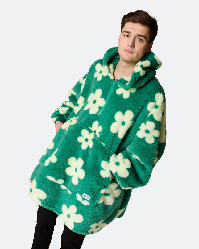 Blumen-Grüner Teddy-Hoodie für Frühlingsgefühle