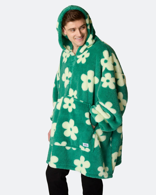 Blumen-Grüner Teddy-Hoodie für Frühlingsgefühle