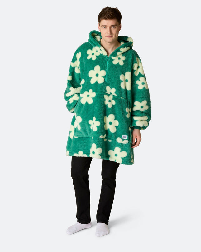 Blumen-Grüner Teddy-Hoodie für Frühlingsgefühle