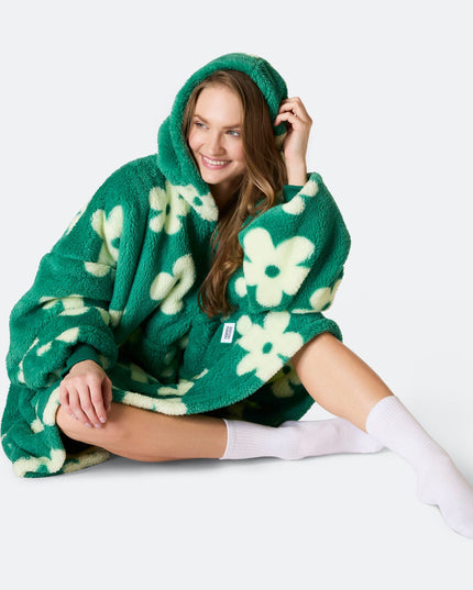 Blumen-Grüner Teddy-Hoodie für Frühlingsgefühle