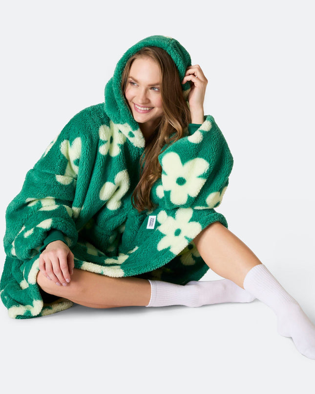 Blumen-Grüner Teddy-Hoodie für Frühlingsgefühle