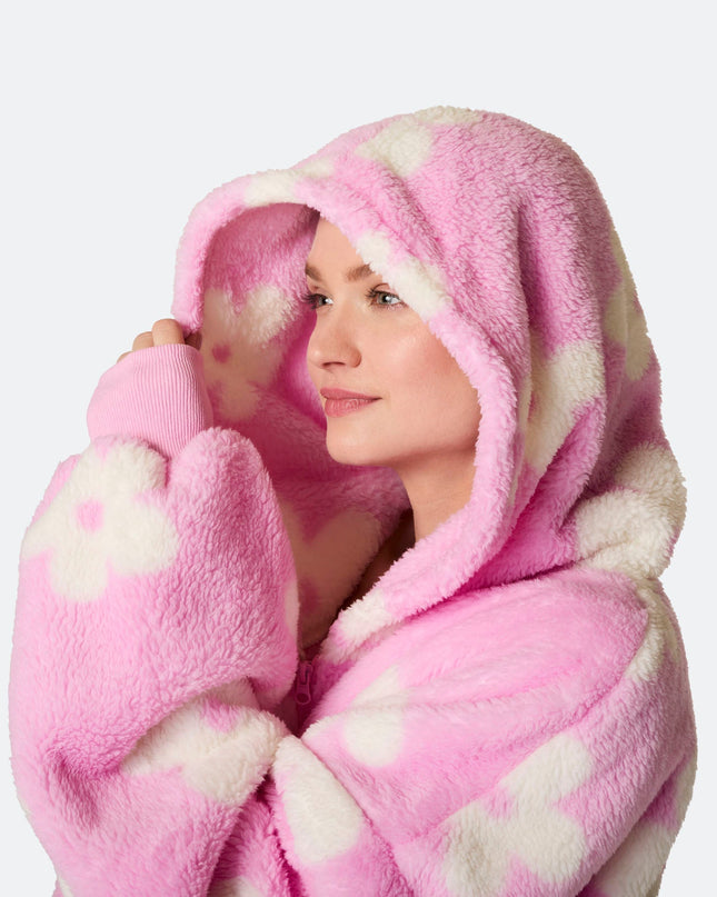 HappyHoodie Blumen-Teddy in Rosa für Damen und Herren