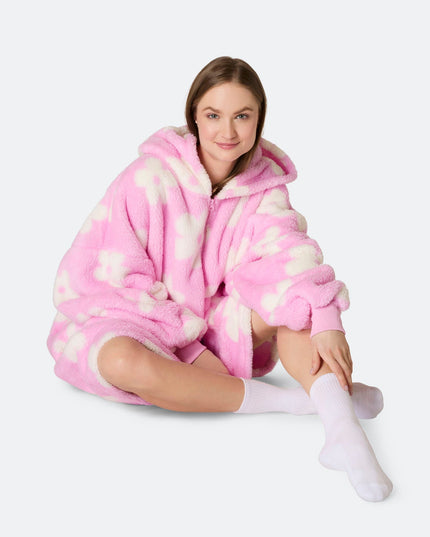 HappyHoodie Blumen-Teddy in Rosa für Damen und Herren