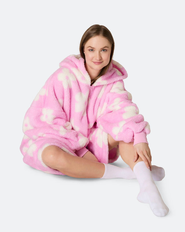 HappyHoodie Blumen-Teddy in Rosa für Damen und Herren