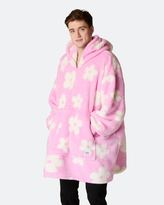 HappyHoodie Blumen-Teddy in Rosa für Damen und Herren