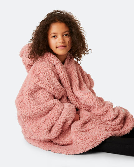 Pinker Sherpa HappyHoodie für Kinder