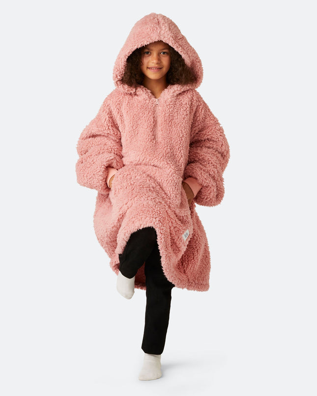 Pinker Sherpa HappyHoodie für Kinder