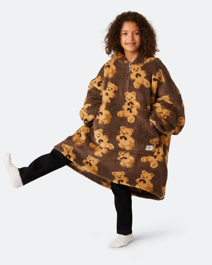 Dunkler Teddy-Hoodie für Kinder