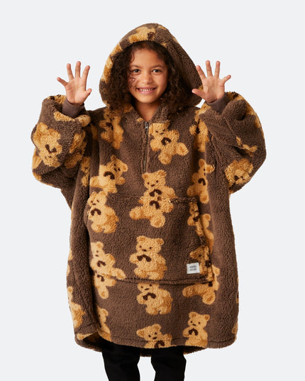 Dunkler Teddy-Hoodie für Kinder