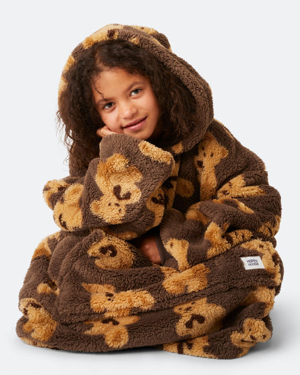 Dunkler Teddy-Hoodie für Kinder