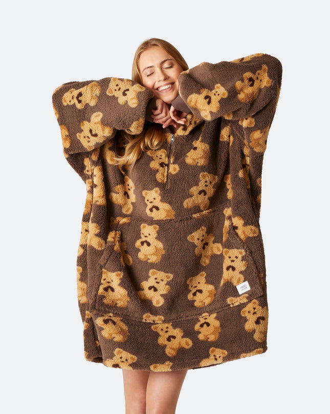 Dunkler Teddy-Hoodie für ultimativen Komfort