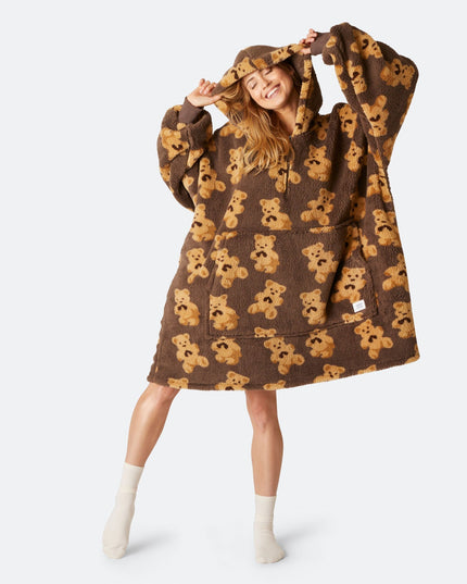 Dunkler Teddy-Hoodie für ultimativen Komfort