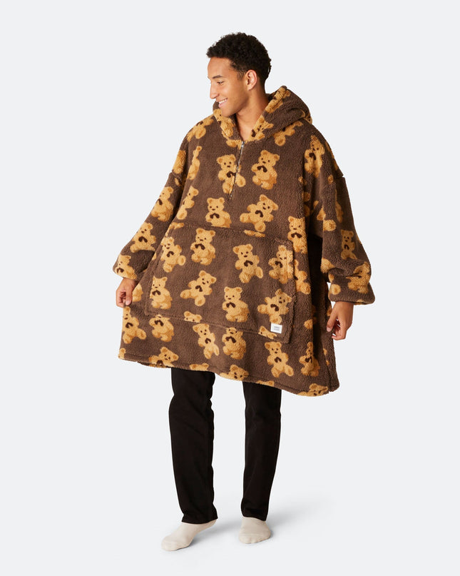 Dunkler Teddy-Hoodie für ultimativen Komfort