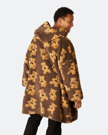 Dunkler Teddy-Hoodie für ultimativen Komfort