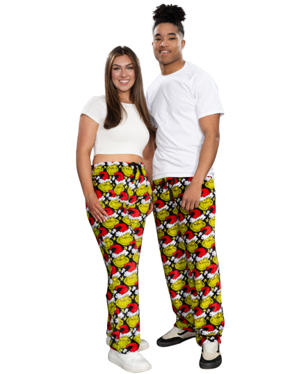 Grinch All Over Santa Hat Christmas Lounge Pants