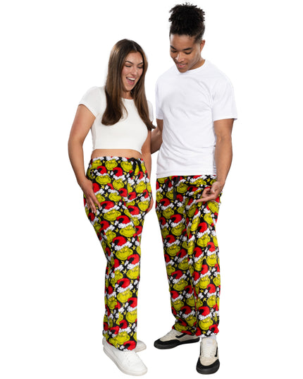 Grinch All Over Santa Hat Christmas Lounge Pants