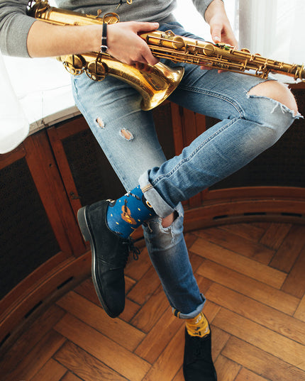 Many Mornings Zokni – Musiknoten-Sockenkollektion