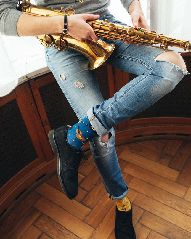 Many Mornings Zokni – Musiknoten-Sockenkollektion