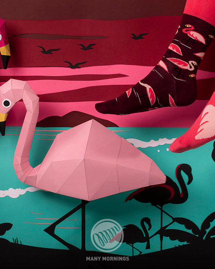 Many Mornings Zokni – Pink Flamingo Fun Socks Kollektion