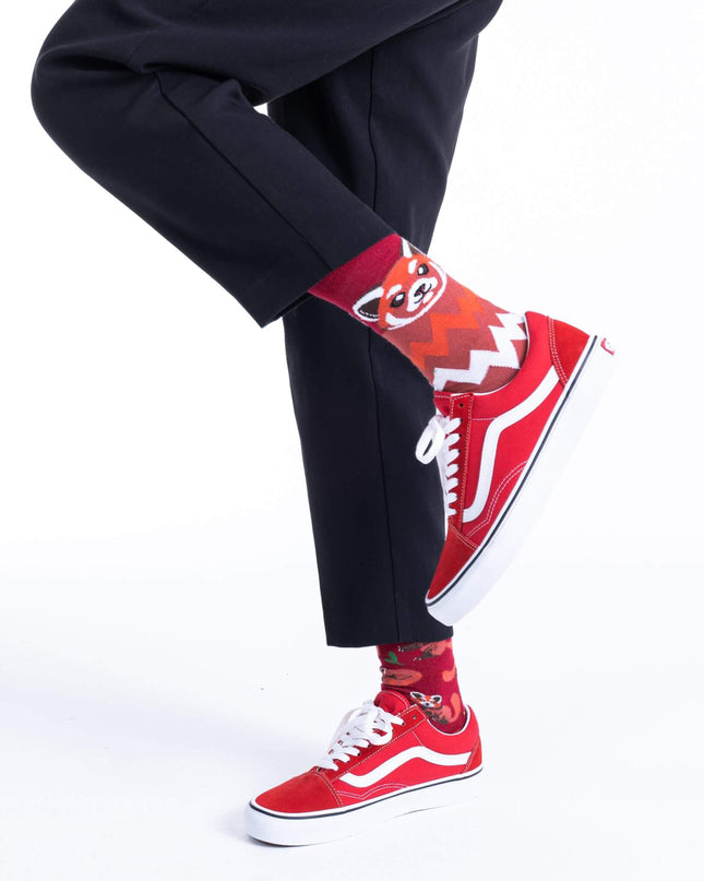 Viele Morgen Zokni - Rote Panda Weihnachtssocken Spaß für alle