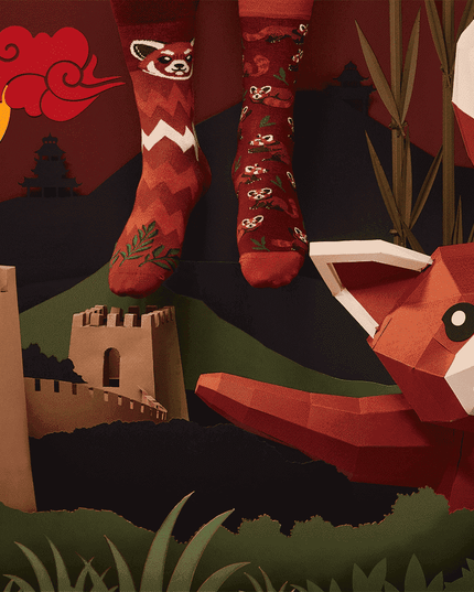 Viele Morgen Zokni - Rote Panda Weihnachtssocken Spaß für alle