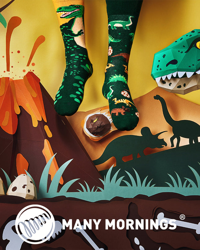 Many Mornings Zokni – Die Dinosaurier-Spaßsocken für alle
