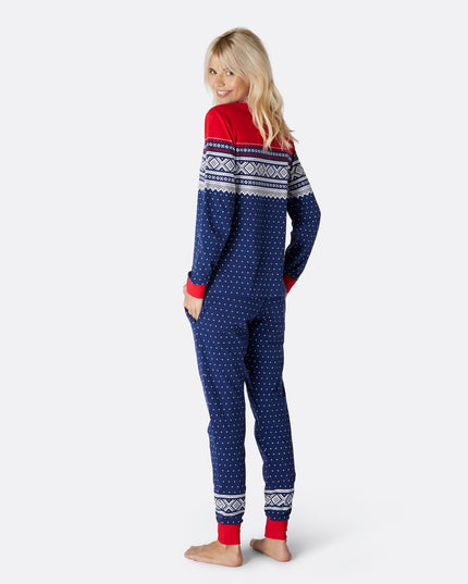 Marius Blå Pysj Dame - Women's Christmas Pajamas for Cozy Nights