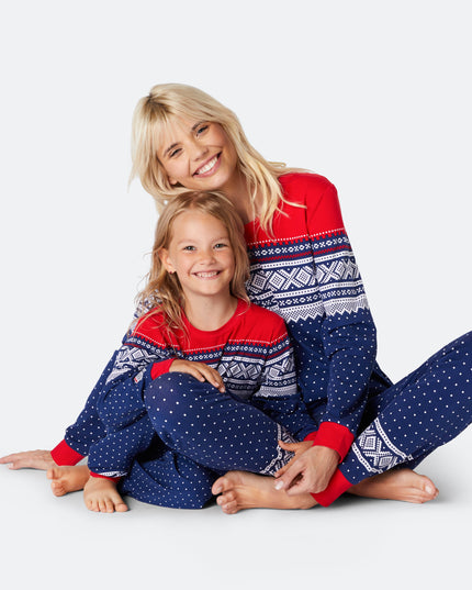 Marius Blå Pysj Dame - Women's Christmas Pajamas for Cozy Nights