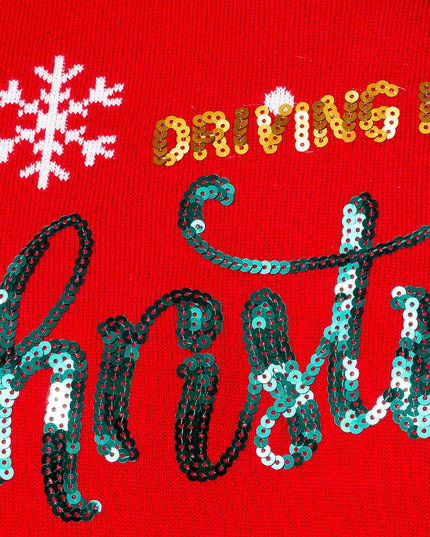 Weihnachtspullover für Herren, der nach Hause fährt – für festliche Stimmung