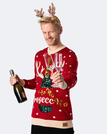 Prosecco-Weihnachtspullover für Herren