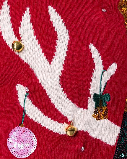 Prosecco-Weihnachtspullover für Herren mit Leuchteffekt