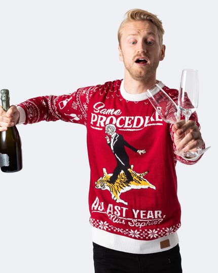 Roter Weihnachtspullover für Herren zum 90. Geburtstag