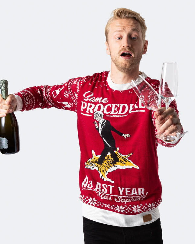 Roter Weihnachtspullover für Herren zum 90. Geburtstag