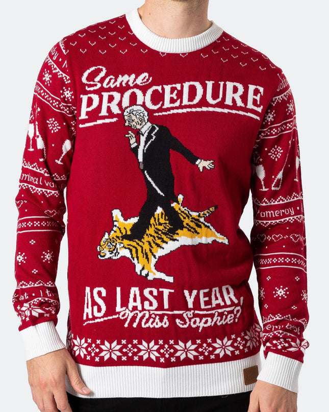 Roter Weihnachtspullover für Herren zum 90. Geburtstag