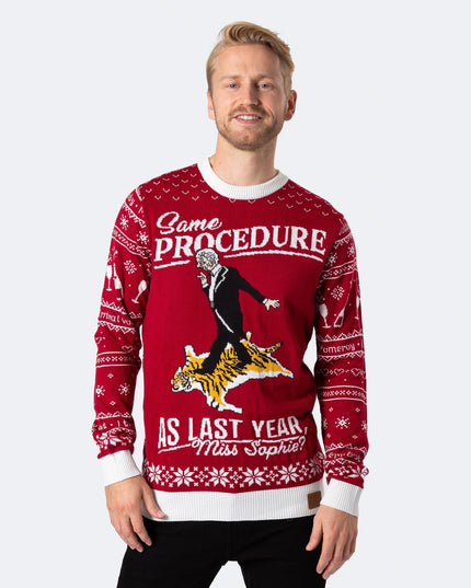 Roter Weihnachtspullover für Herren zum 90. Geburtstag