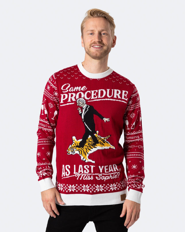 Roter Weihnachtspullover für Herren zum 90. Geburtstag