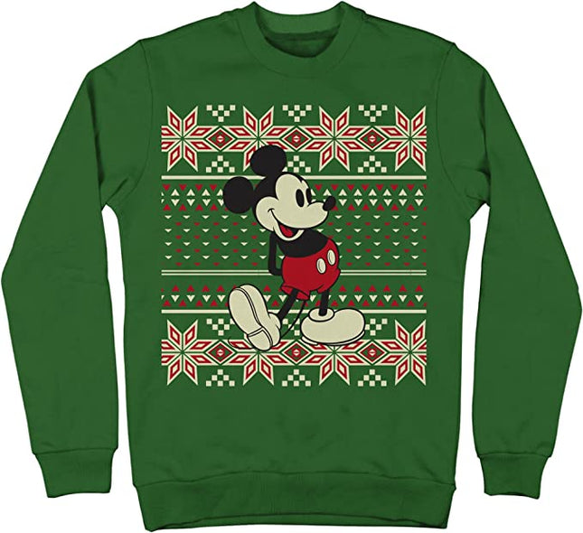 Klassischer Schneeflocken-Pullover mit Mickey-Mouse-Muster