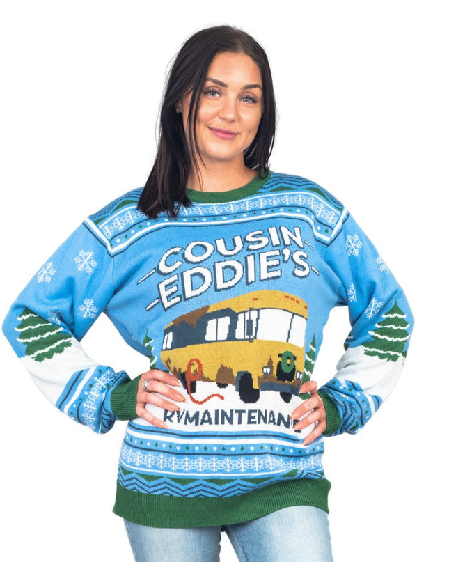 National Lampoon Christmas Vacation Blue Eddies Sweater