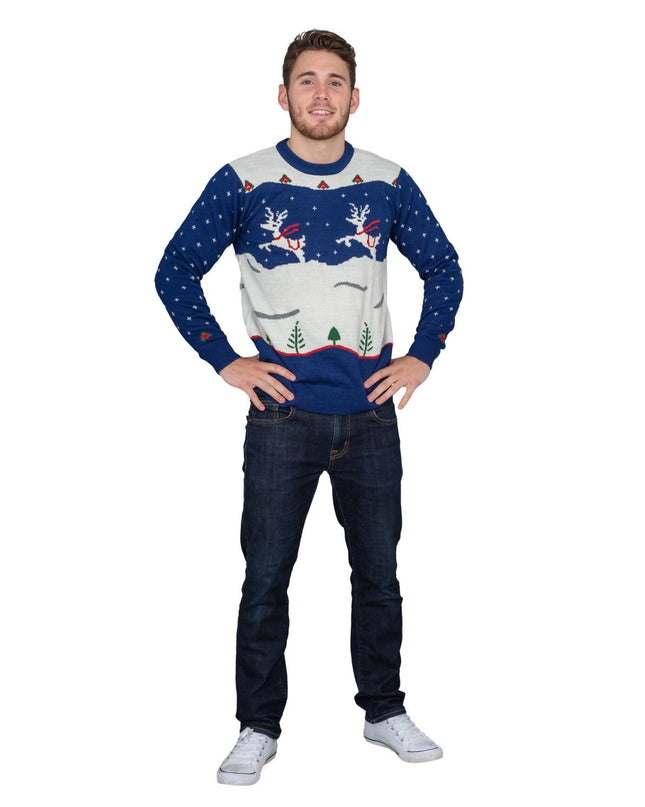 Weihnachtspullover mit Rentiermotiven von Stiefbrüdern
