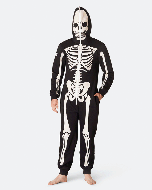 Mens Skeleton Halloween Onesie