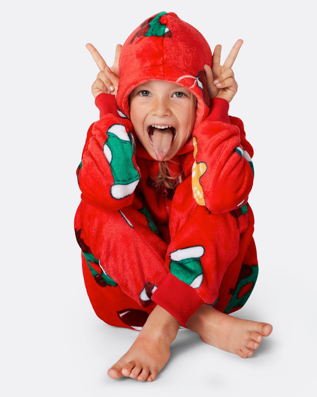 Kids' Red Hohoho Christmas Bodysuit