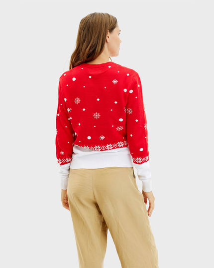 Rudolph Red Christmas Sweater for Women - Family Holiday Style