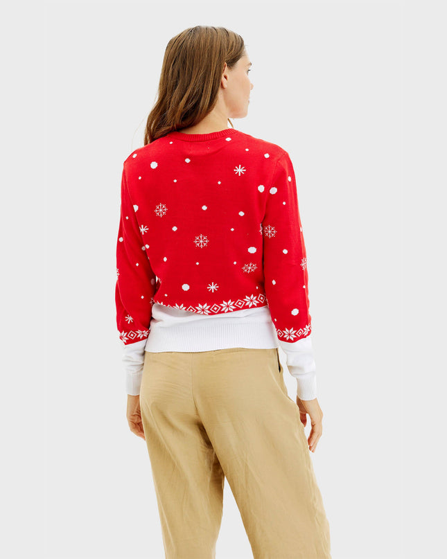 Rudolph Red Christmas Sweater for Women - Family Holiday Style