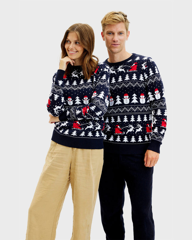 Stylish Navy Christmas Sweater for Men