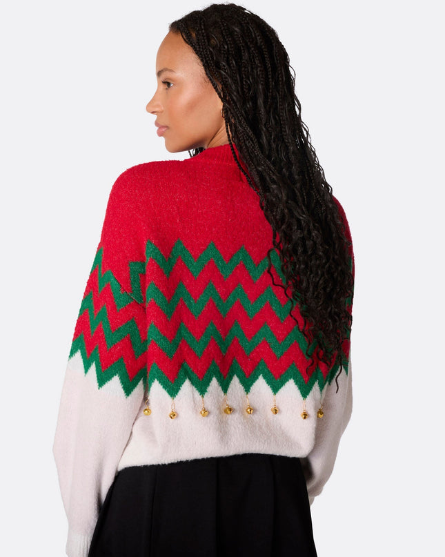 Women's Jingle Bells Oversized Christmas Sweater
