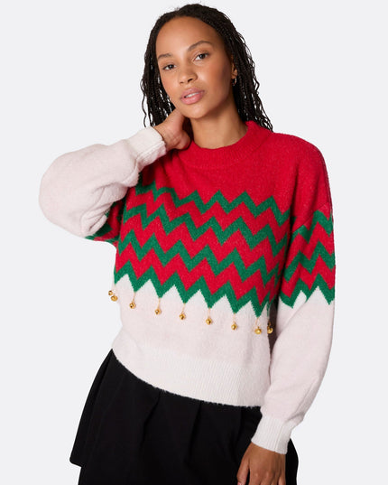 Women's Jingle Bells Oversized Christmas Sweater