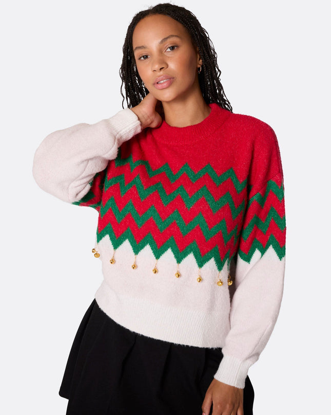 Women's Jingle Bells Oversized Christmas Sweater