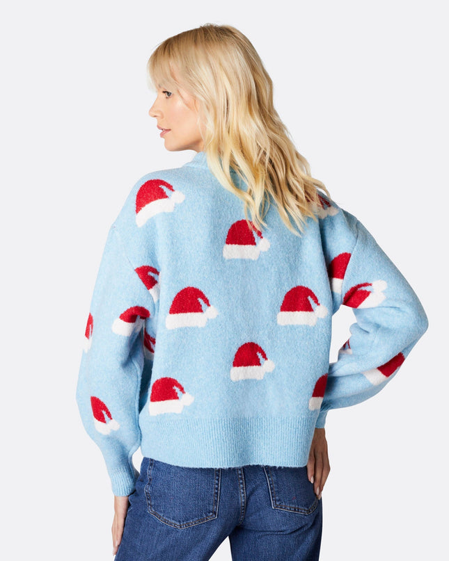 Damen-Weihnachtspullover mit Weihnachtsmütze, Oversize-Schnitt