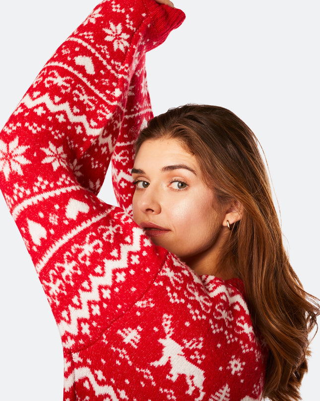 Women's Red Oversized Christmas Dress